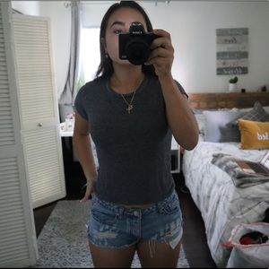 Brandy Melville Striped Ribbed Tee